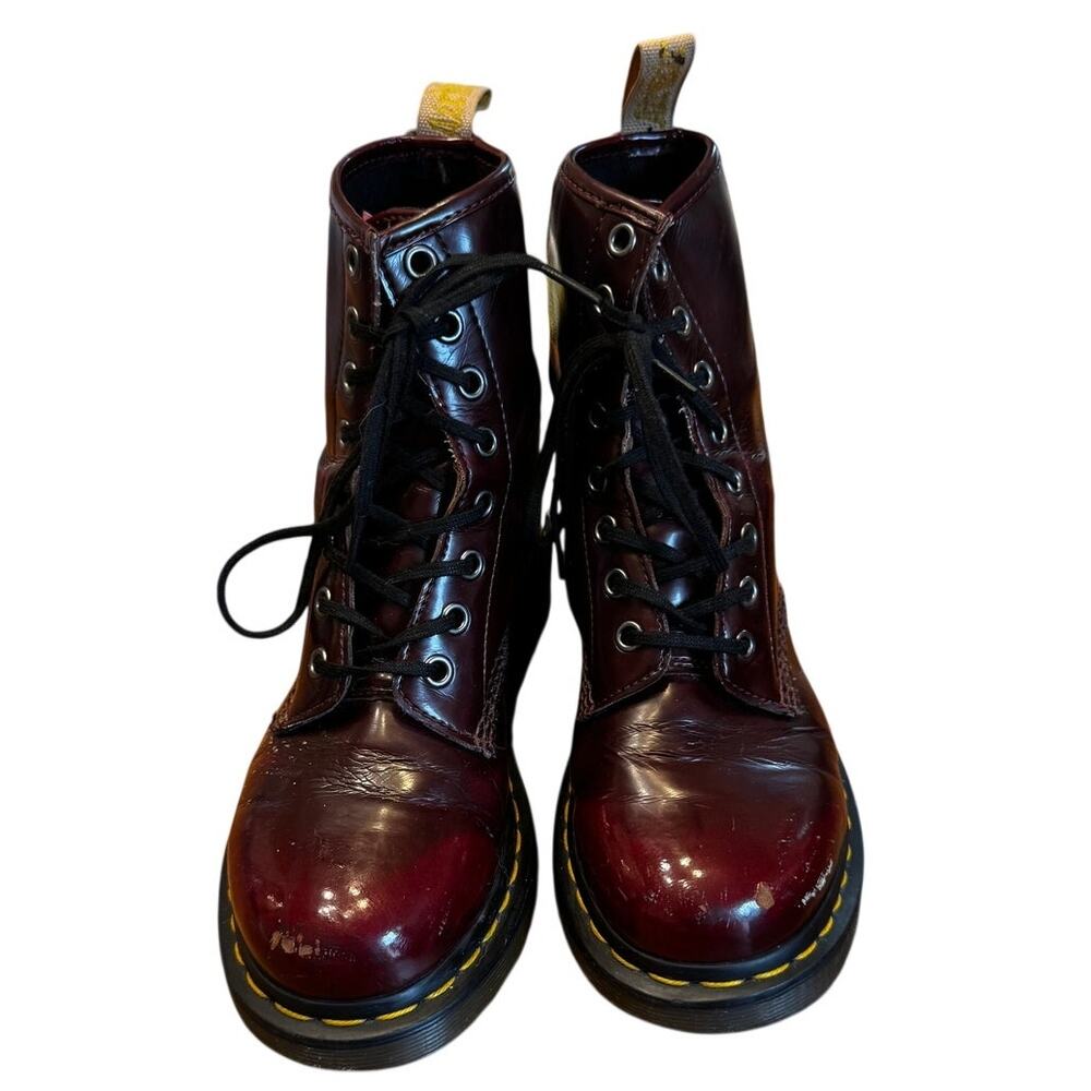 Dr. Martens 1460 Vegan Cherry Red 8 Eye Combat Boots Women’s US 7 UK 5 EU 38